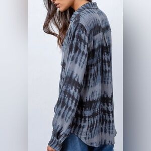 Rails Pearl Black dye button shirt Runway Winter Sz XS oversized